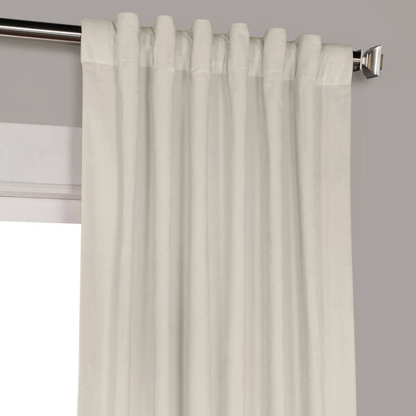 Light Beige 108 x 50 In. Plush Velvet Curtain Single Panel, image 9