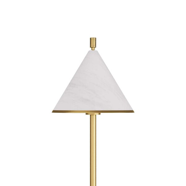 Wylie Matte Swirl Glass Antique Brass White Alabaster One-Light Table Lamp, image 5