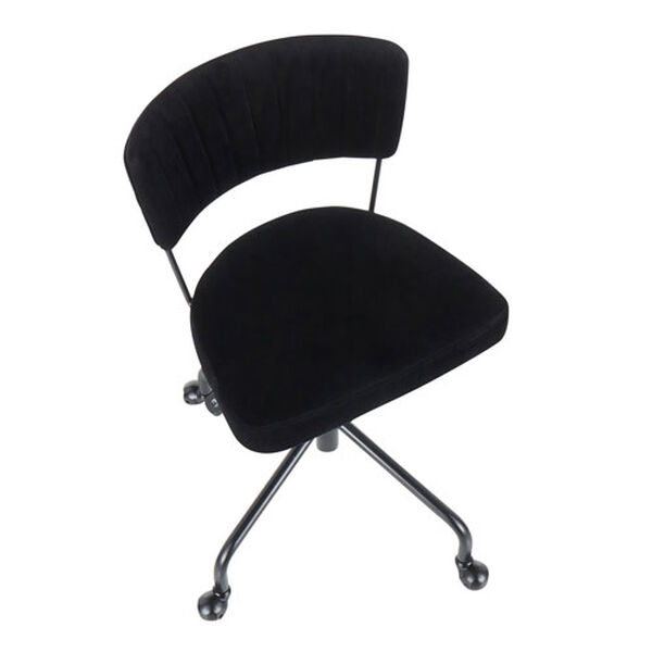 Tania Black Rich Velvet Upholstery Task Chair, image 6