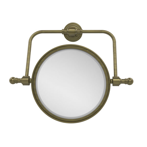 Retro Wave Collection Wall Mounted Swivel Make-Up Mirror 8-Inch Diameter with 5X Magnification, image 1