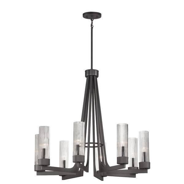 Delos Anthracite Eight-Light Chandelier, image 1