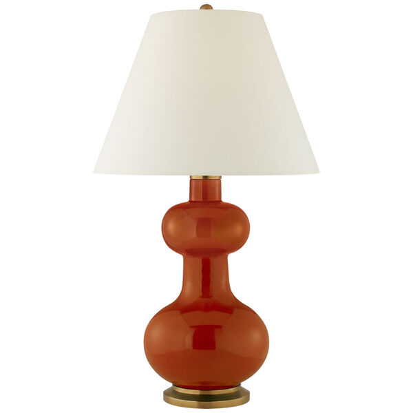 Chambers Large Table Lamp in Cinnabar with Natural Percale Shade by Christopher Spitzmiller, image 1