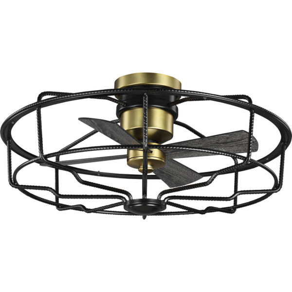 Loring Black 33-Inch Ceiling Fan with Open Cage Frame, image 1