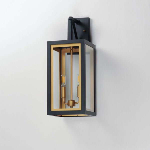Neoclass Black Gold Two-Light Outdoor Wall Sconce, image 4