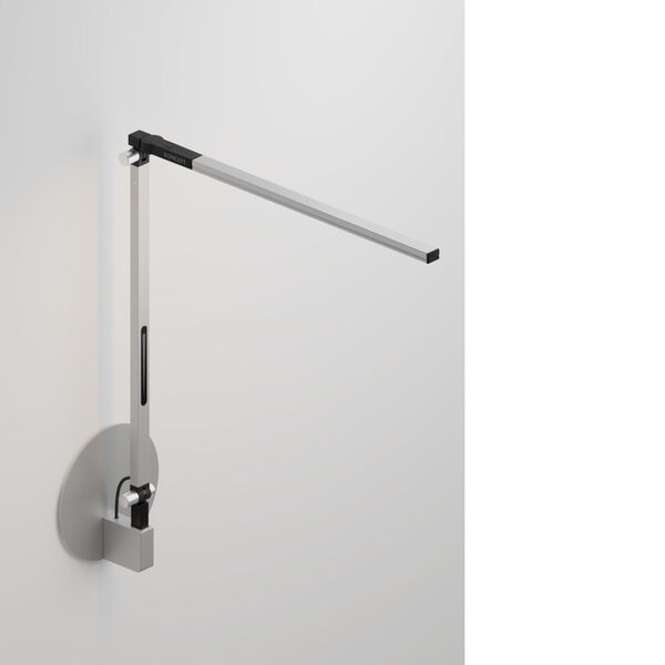 Z-Bar Silver LED Solo Mini Desk Lamp with Hardwire Wall Mount, image 1