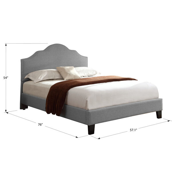 Whittier Full Light Gray Full Upholstered Bed, image 4