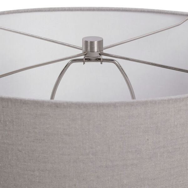 Pikes Ivory, Taupe and Brushed Nickel One-Light Table Lamp, image 6