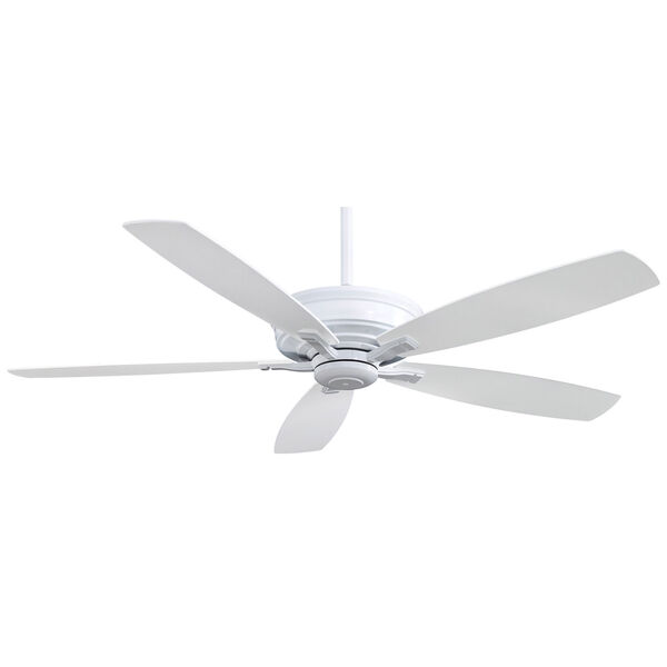 Kafe 60-Inch Ceiling Fan in White with Five Blades, image 1