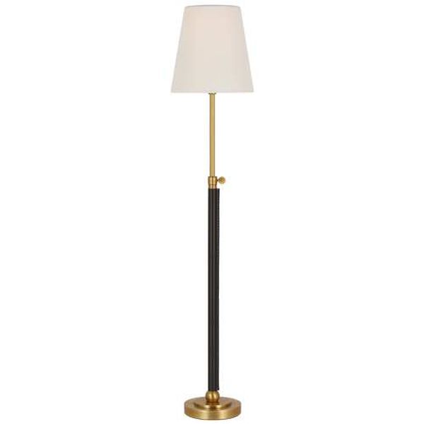 Bryant Antique Brass and Chocolate One-Light Table Lamp with Linen Shade by Thomas O'Brien, image 1