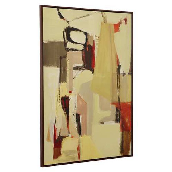 Peaches Multicolor Framed Canvas Abstract Art, image 3