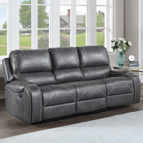 Keily Gray Manual Recliner Sofa, image 2