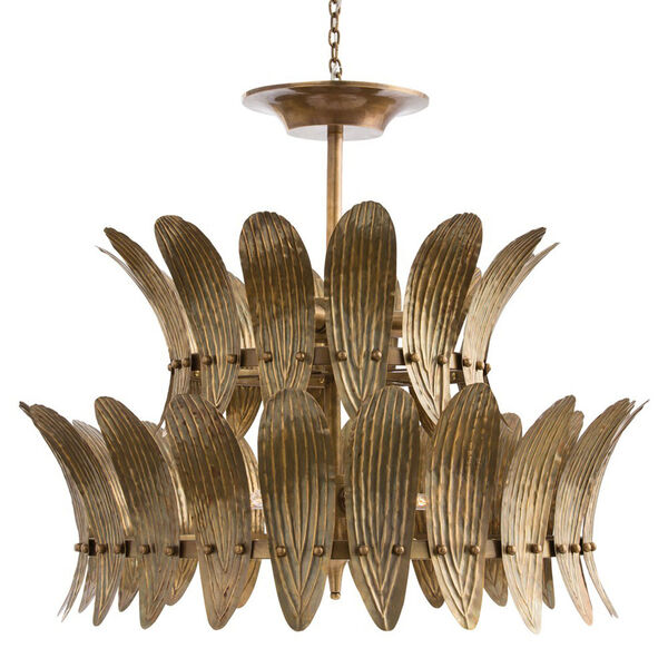 Analise Vintage Brass 26-Inch Eight-Light Chandelier, image 1