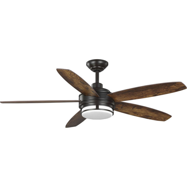Albin Architectural Bronze 54-Inch LED Ceiling Fan with White Opal Shade, image 1