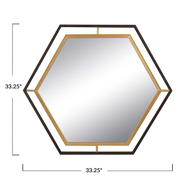 Black and Gold 13 x 29-Inch Two-Tone Wall Mirror, image 3