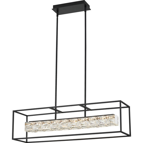Dazzle Matte Black Integrated LED One-Light Island Chandelier with Crystal, image 3