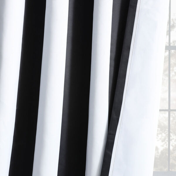 Awning Black and Fog White Stripe 96 x 50-Inch Curtain Single Panel, image 7