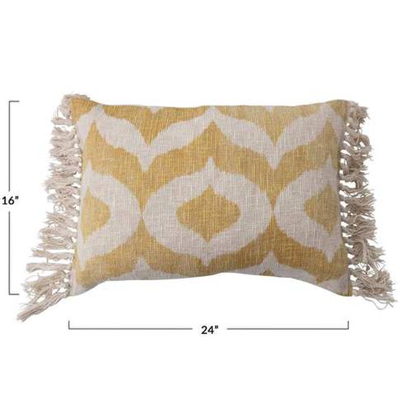 Yellow Cotton Slub Lumbar 16 x 24-Inch Pillow, image 5