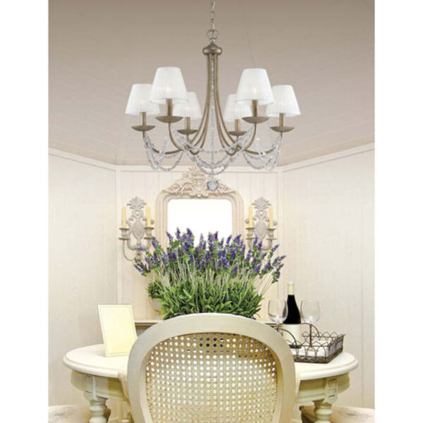 Iris Silver and Gold Six-Light Chandelier, image 4