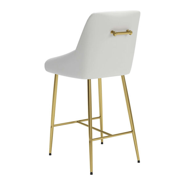 Madelaine White and Gold Counter Height Bar Stool, image 6