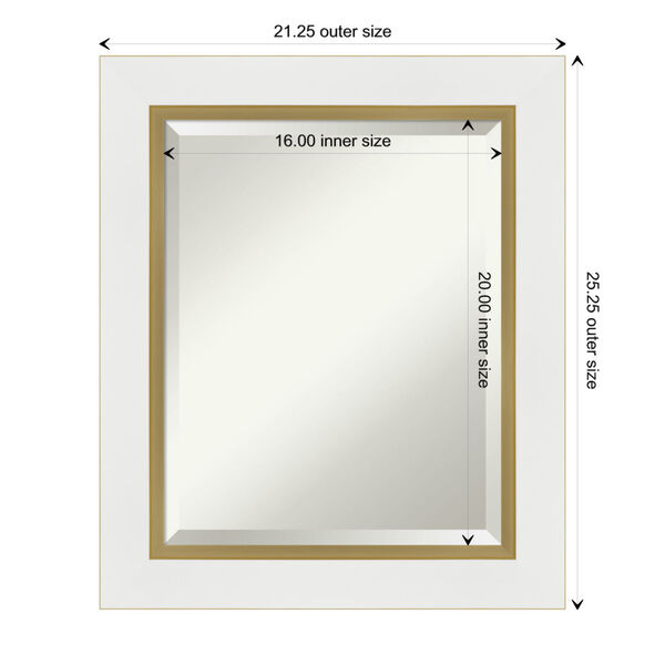Eva White and Gold Bathroom Vanity Wall Mirror, image 6