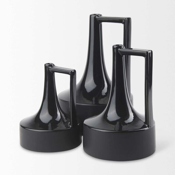 Burton Black Ceramic Jug Vase, image 6