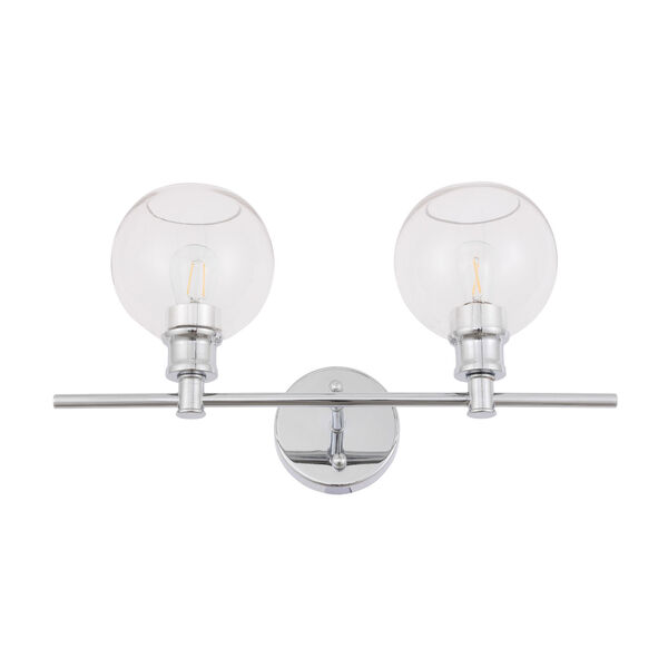 Collier Chrome Two-Light Bath Vanity with Clear Glass, image 5