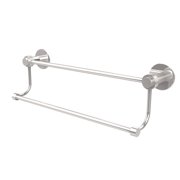 Mercury Collection 24 Inch Double Towel Bar with Groovy Accents, Polished Chrome, image 1