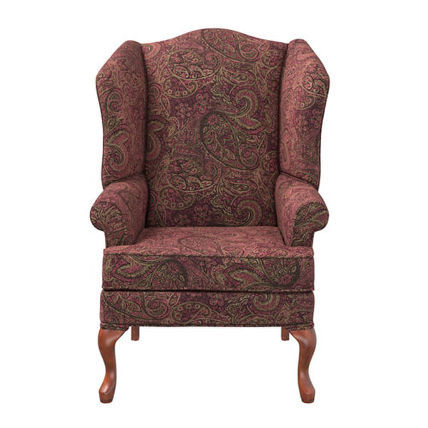 Paisley Cranberry Wing Back Chair, image 4