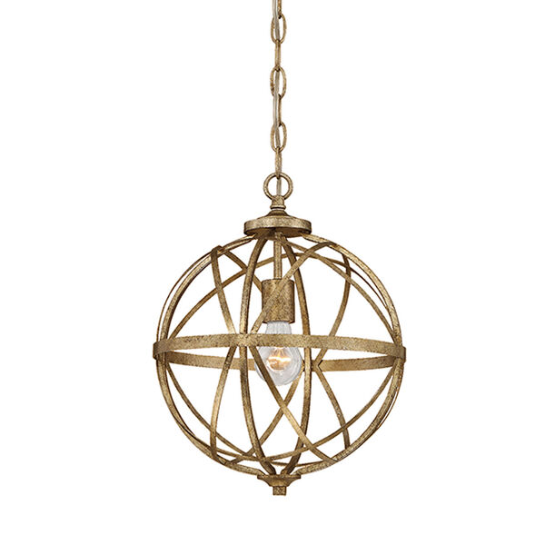 Afton Antique Gold One-Light Globe Pendant, image 1