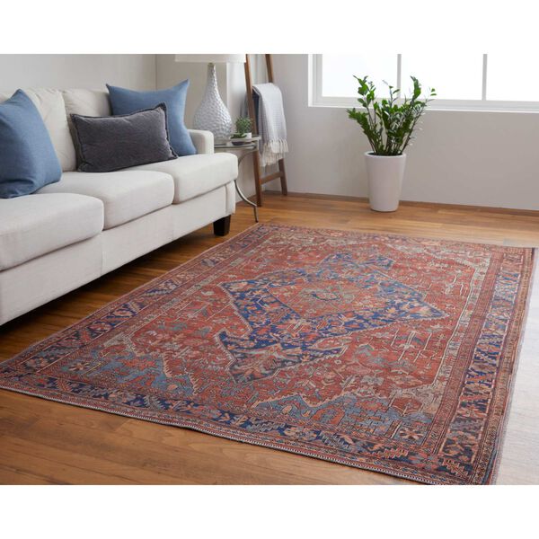 Rawlins Red Tan Blue Area Rug, image 3