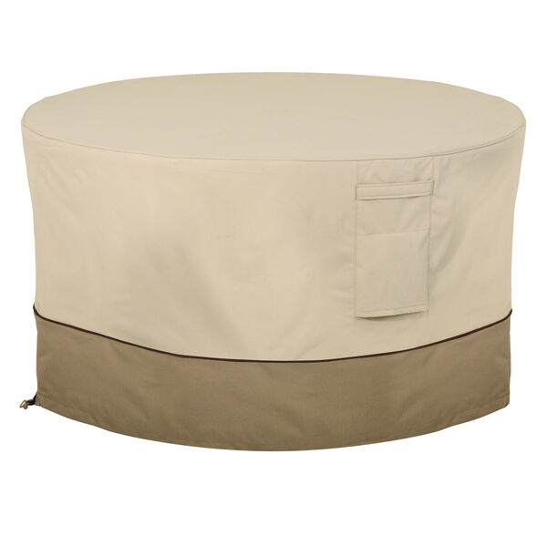 Ash Pebble and Bark Round Patio Fire Pit Table Cover, image 1