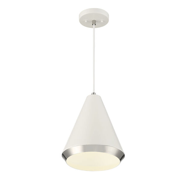 Chelsea White with Polished Nickel 10-Inch One-Light Pendant, image 4