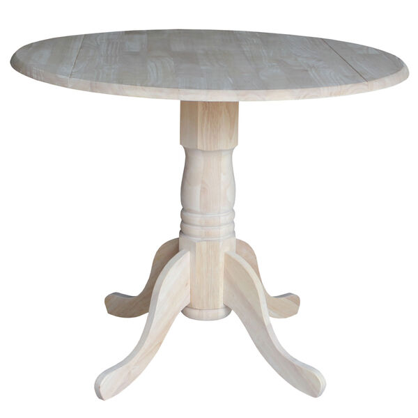 Dining Unfinished Wood Dual Drop Leaf Dining Table, image 1