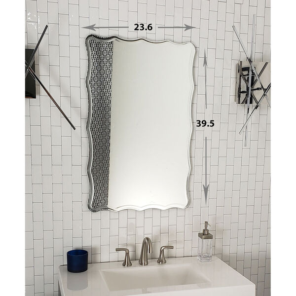 Ridge Silver 24 x 40-Inch Rectangular Frameless Bathroom Mirror, image 6