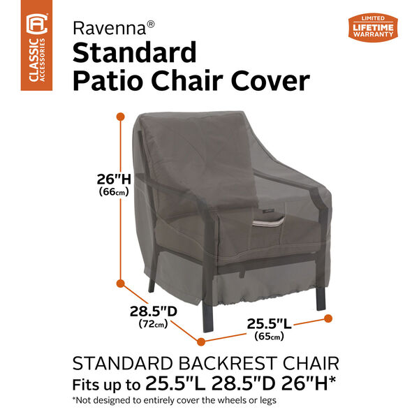 Maple Taupe One-Size Patio Chair Cover, image 8