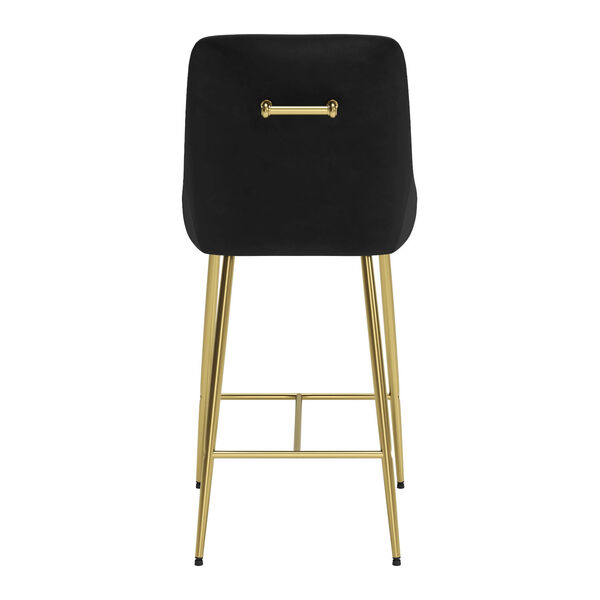 Madelaine Black and Gold Counter Height Bar Stool, image 5