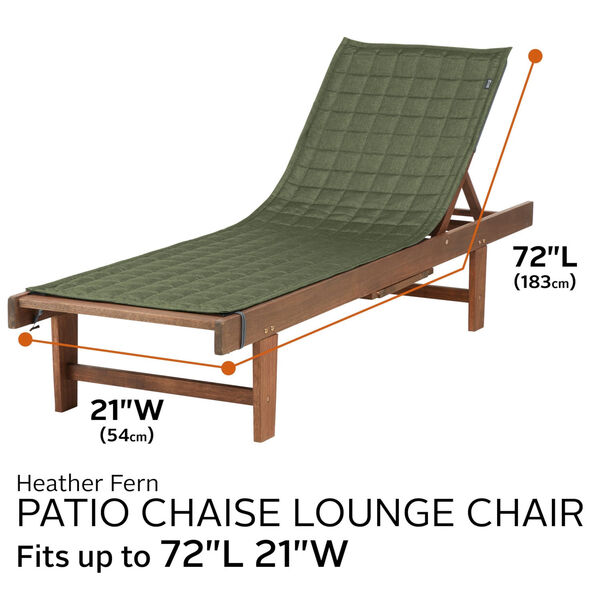 Oak Heather Fern 72-Inch Patio Chaise Lounge Cover, image 4