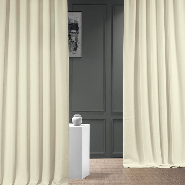 Gravity Ivory Italian Faux Linen Single Panel Curtain 50 x 96, image 1