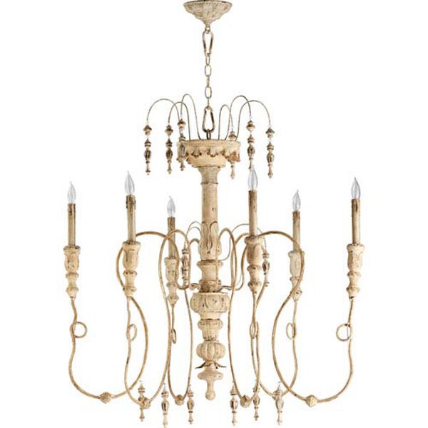 Bouverie French White Six-Light Chandelier, image 1