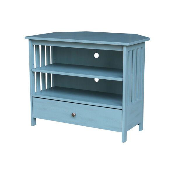 Antique Ocean Blue 35-Inch TV Stand, image 2