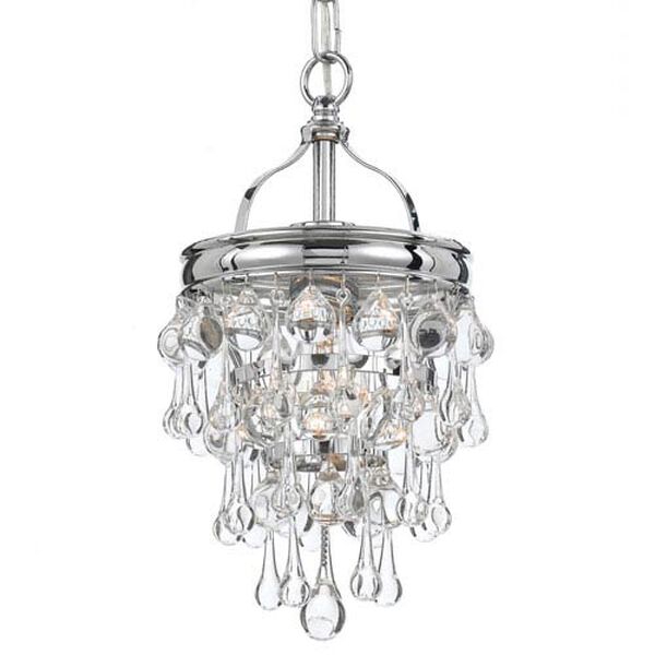Hopewell Polished Chrome One-Light Mini-Pendant with Clear Crystal, image 1