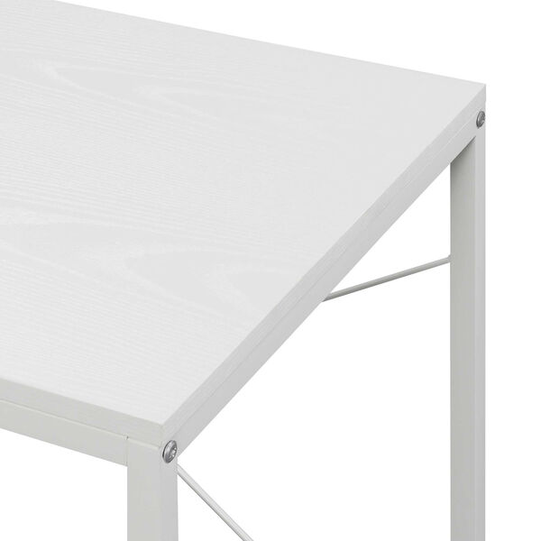 Designs2Go White Office Workstation with Shelves, image 4