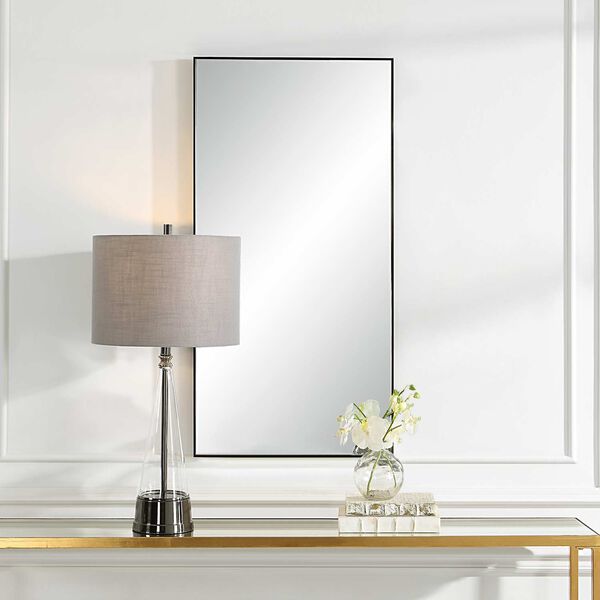 Linden Black Frame 20 In. x 40 In. Wall Mirror, image 1