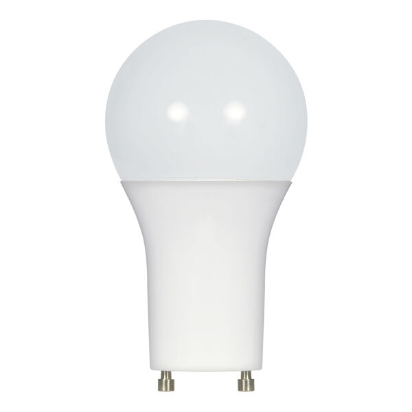 SATCO Frosted White LED A19 GU24 10 Watt Type A Bulb with 3000K 800 Lumens 90+ CRI and 220 Degrees Beam, image 1
