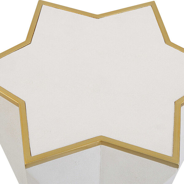 Capella White and Gold Accent Table, image 4