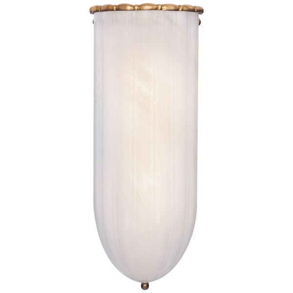 Rosehill Linear Wall Light in Hand-Rubbed Antique Brass with White Strie Glass by AERIN, image 1