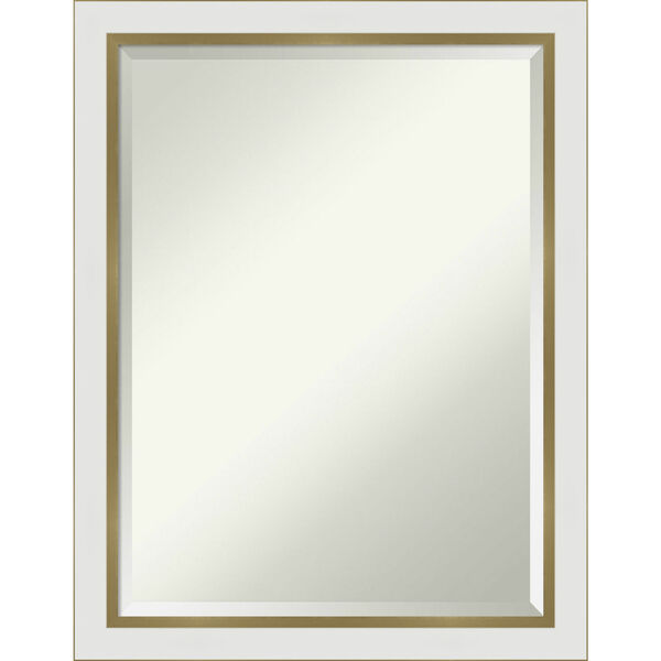 Eva White and Gold 21W X 27H-Inch Bathroom Vanity Wall Mirror, image 1
