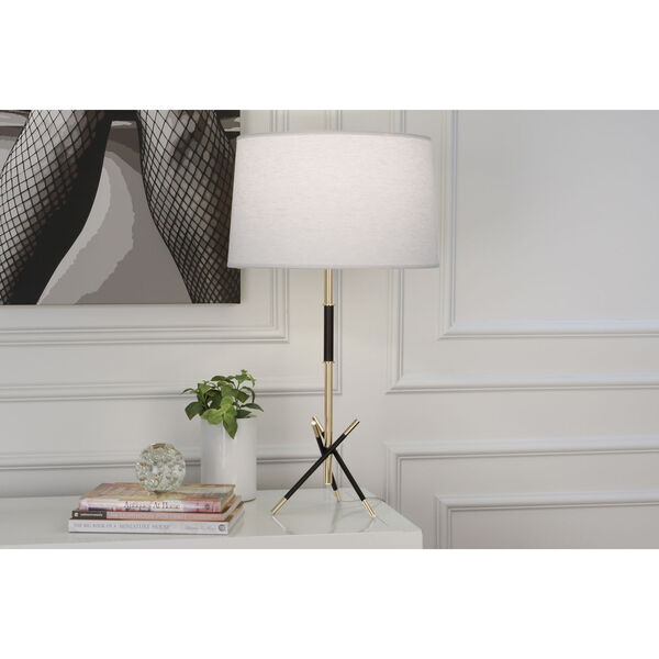 Thatcher Modern Brass with Matte Black One-Light Table Lamp, image 3