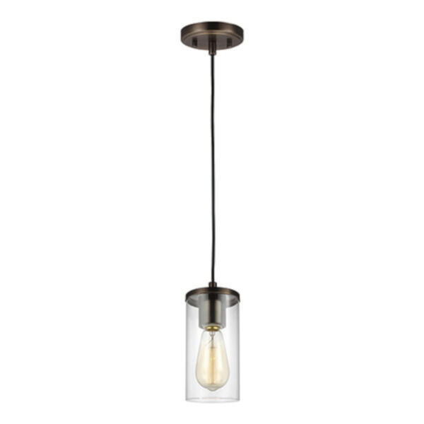Loring Brushed Oil Rubbed Bronze Four-Inch One-Light Mini Pendant, image 1