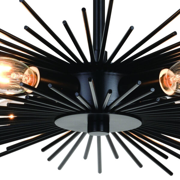 Nikko Matte Black Four-Light Semi-Flush Mount, image 4
